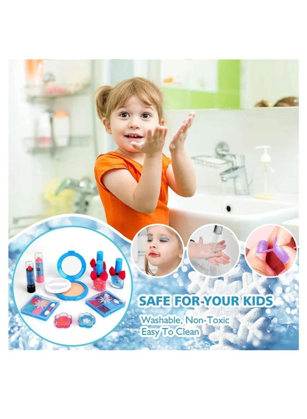 لعبة مرح مجموعة مكياج للفتيات قابلة للغسل للبنات