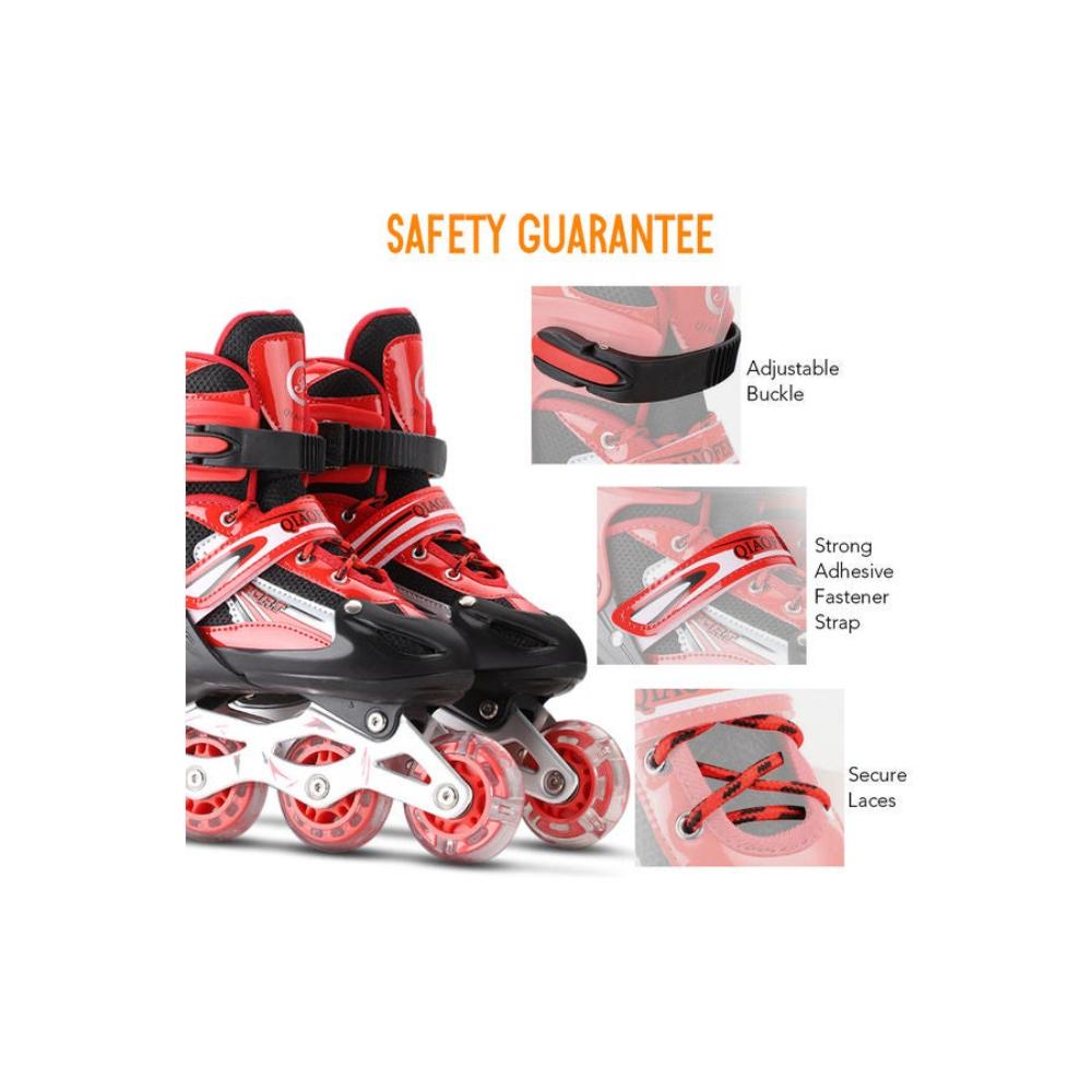 حذاء تزلج بصف واحد مضيء قابل للتعديل مع عجلات مضيئة - S 