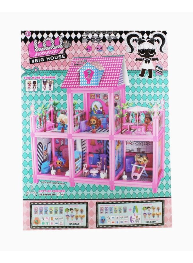 أل أو أل لعبة بيت الدمى الإبداعي مع 85 مفاجأة - 91.44x91.44 سم