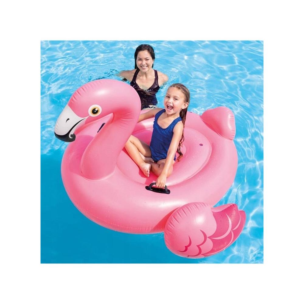  انتكس عوامة سباحة شكل طائر فلامنغو وردي - 203x196x124 سم