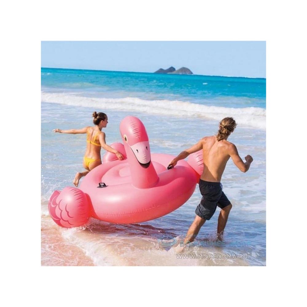  انتكس عوامة سباحة شكل طائر فلامنغو وردي - 203x196x124 سم