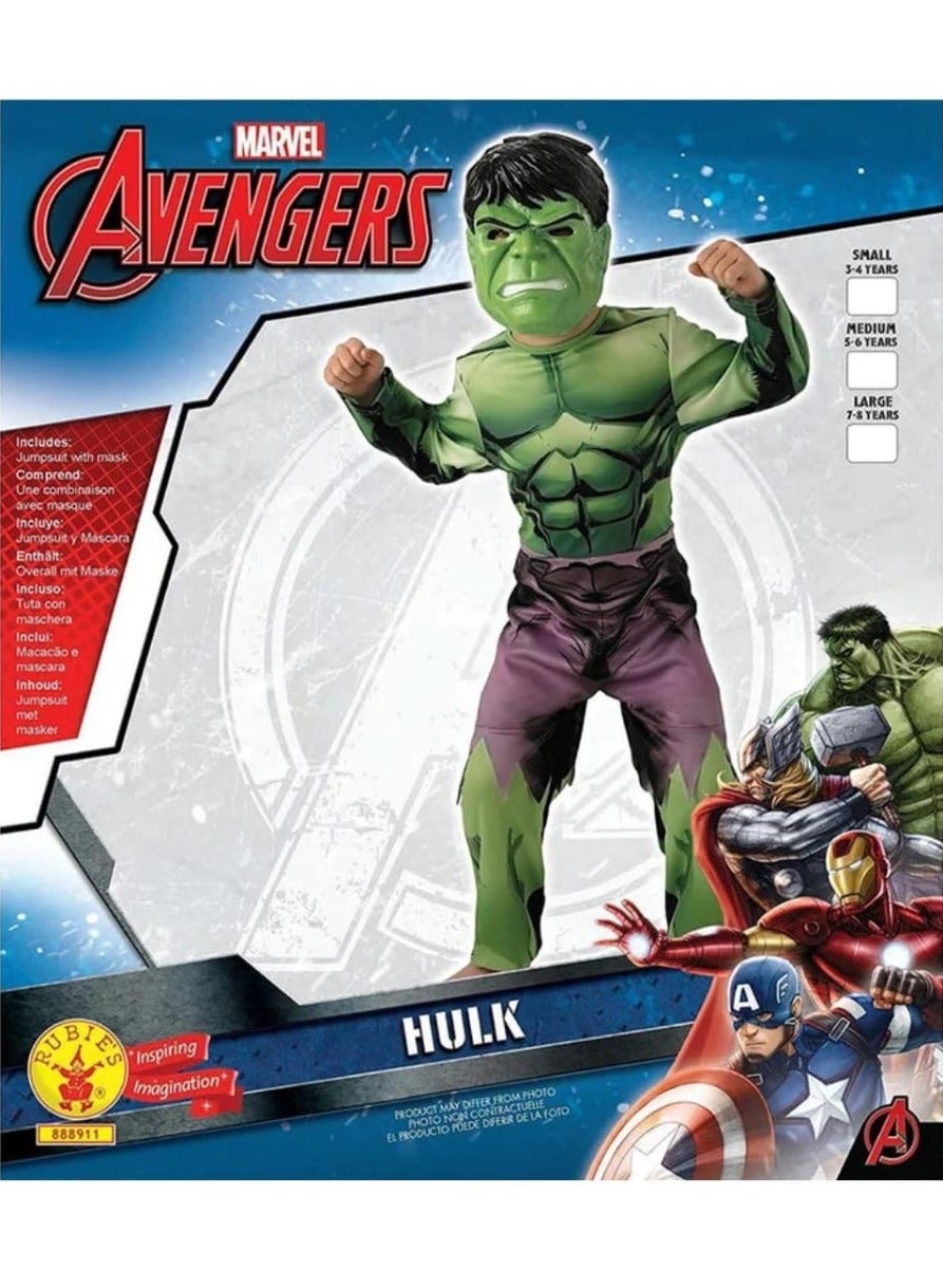  ملابس بتصميم شخصية كرتونية هالك مع قناع للأولاد - قماش فاخر