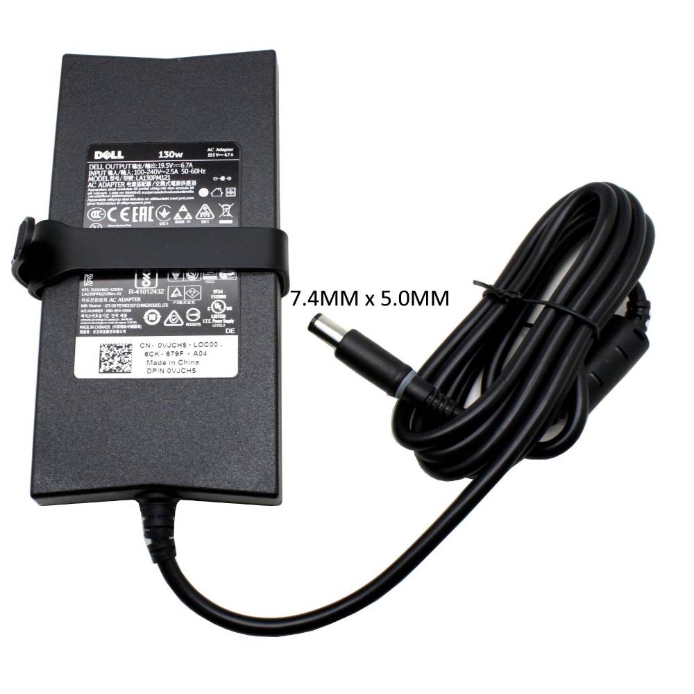 شاحن لابتوب بقوة 65 وات، 19.5 فولت، 3.34 أمبير لشحن سريع وآمن لجميع أجهزة دل