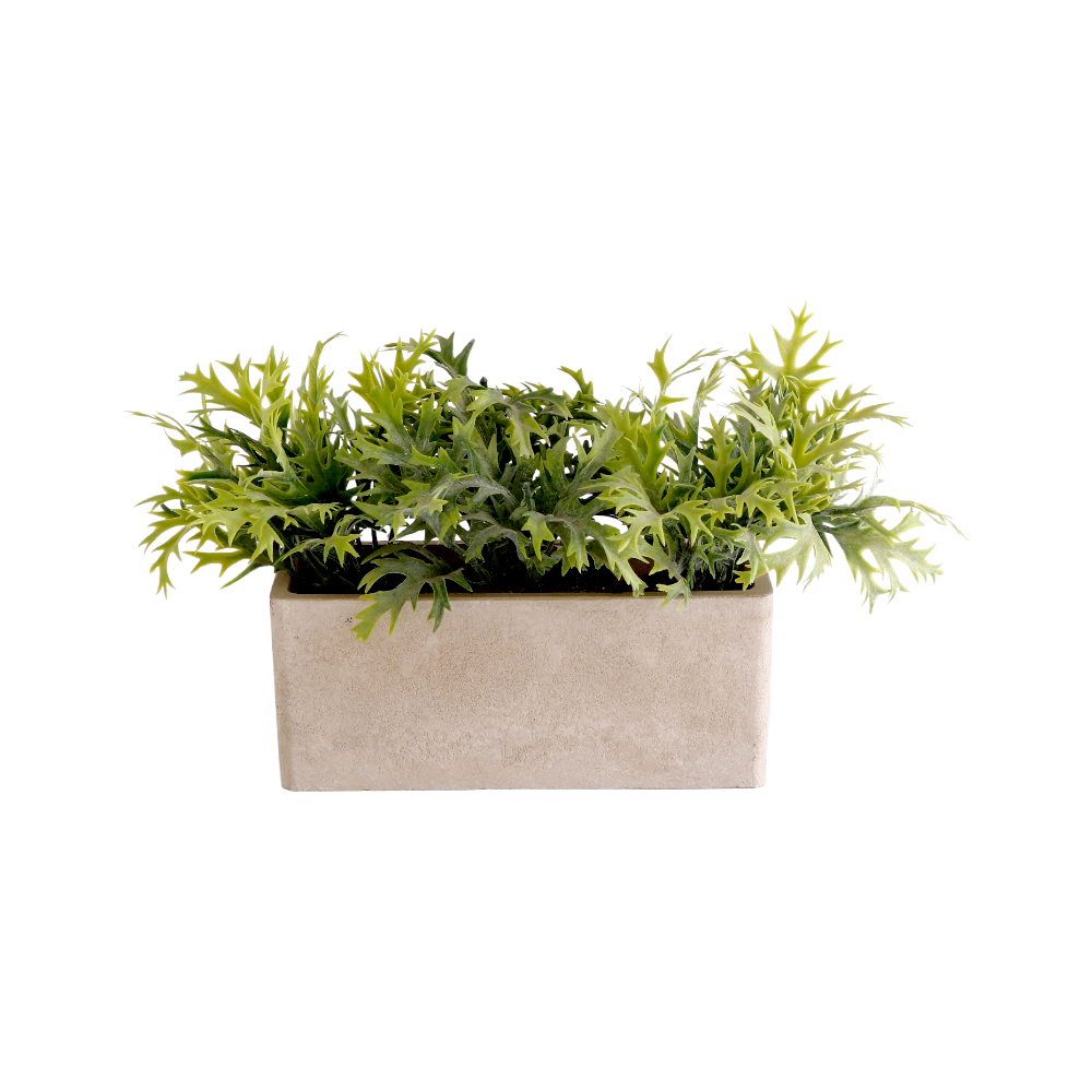 زينة ورد صناعي بقاعدة سيراميك مستطيل للمكاتب والرفوف