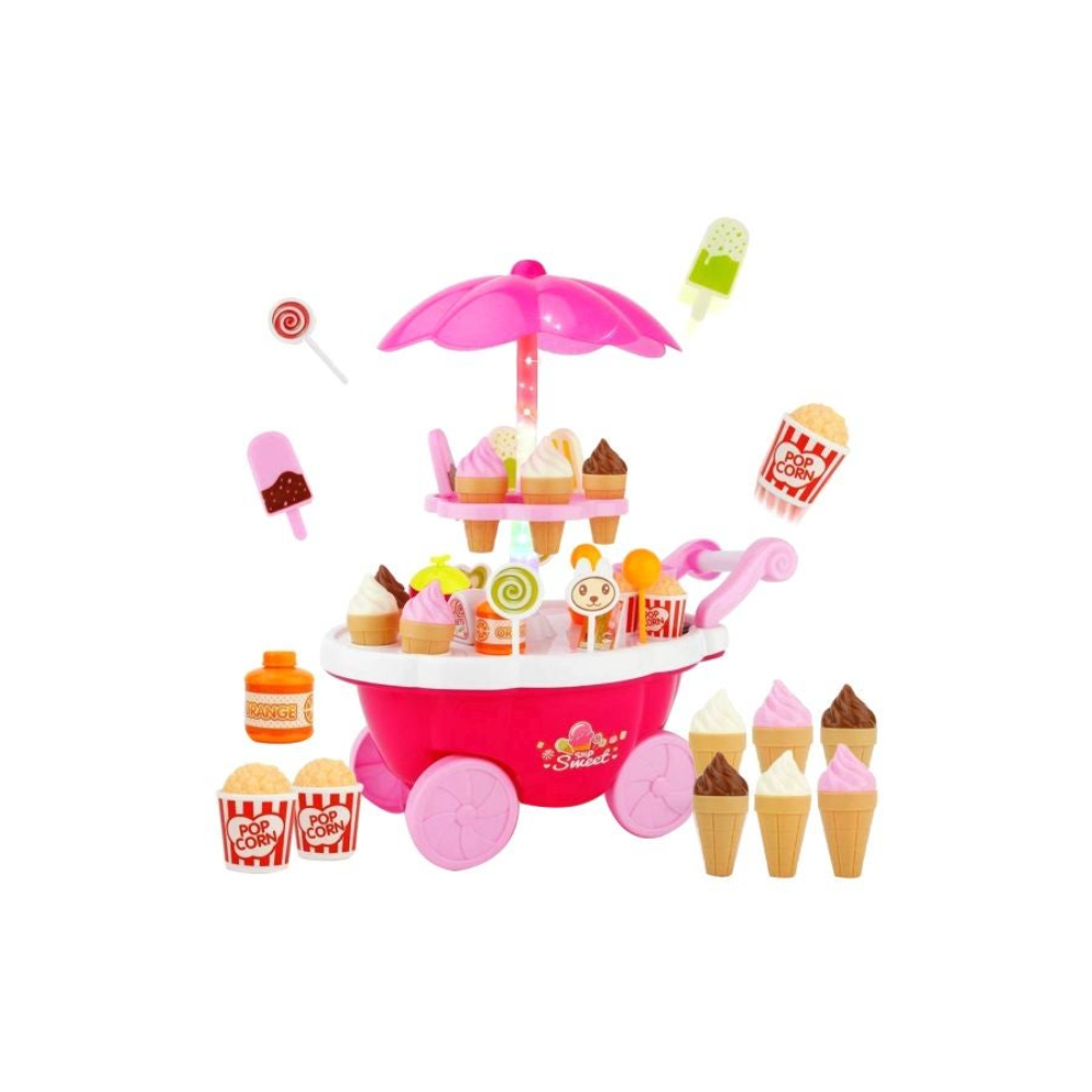 أم كيو فيت مجموعة لعب عربة حلوى آيس كريم - 39 قطعة