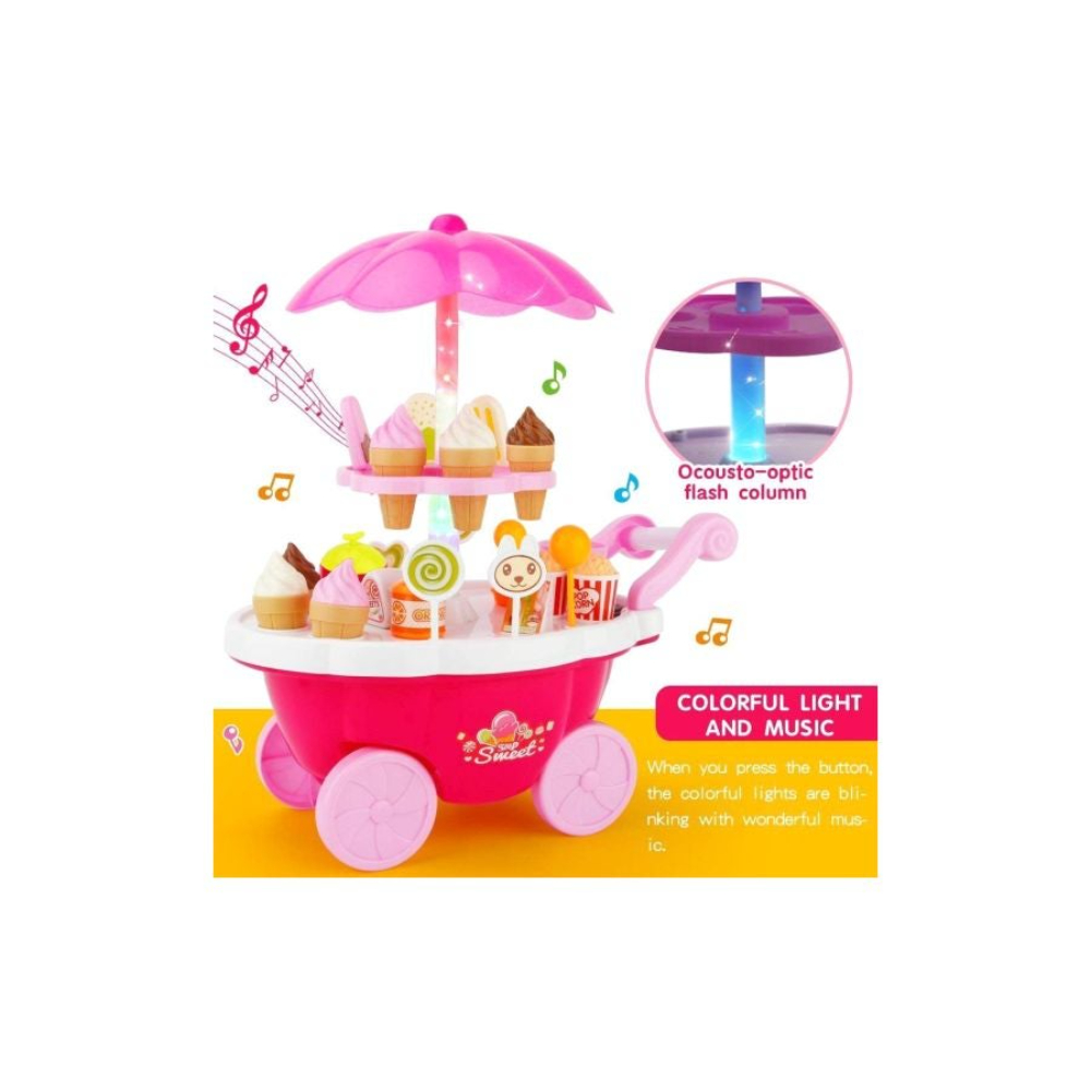 أم كيو فيت مجموعة لعب عربة حلوى آيس كريم - 39 قطعة