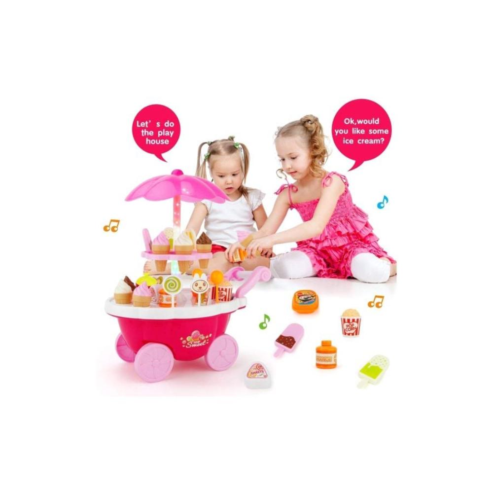 أم كيو فيت مجموعة لعب عربة حلوى آيس كريم - 39 قطعة