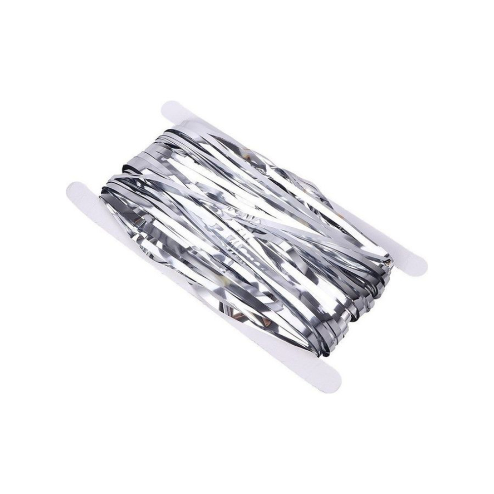  ستارة مزينة بشراشيب من الرقائق المعدنية الحريرية - فضي