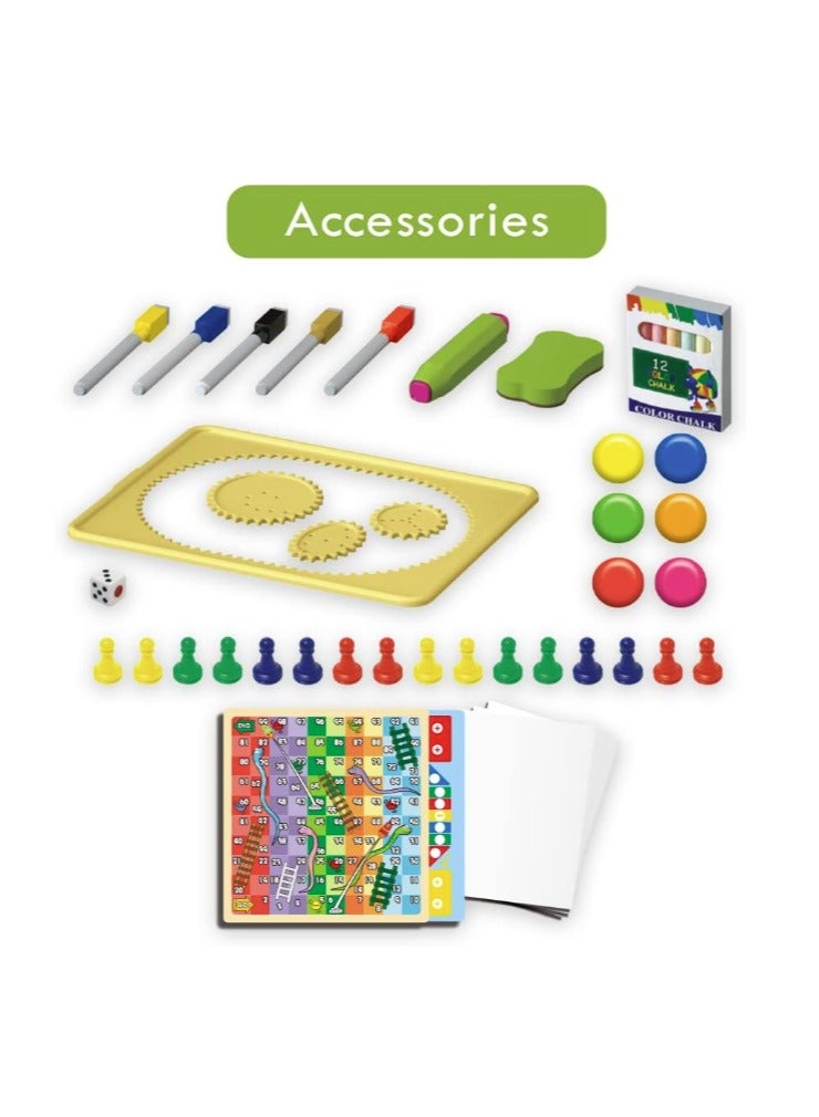 لعبة مرح لوحة رسم مغناطيسية بجانبين بتصميم بطريق - 46 قطعة