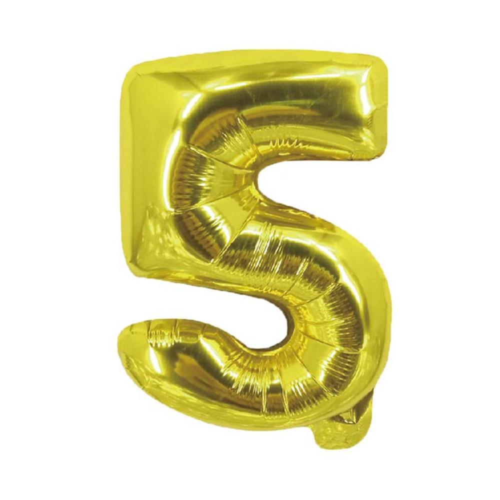 بارتي تايم بالون رقم 5 بلون القصدير - 16 بوصة 