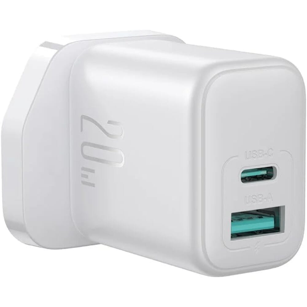 شاحن سريع من جوي رووم، بمنفذين 20 وات (ايه+سي) بقابس بريطاني