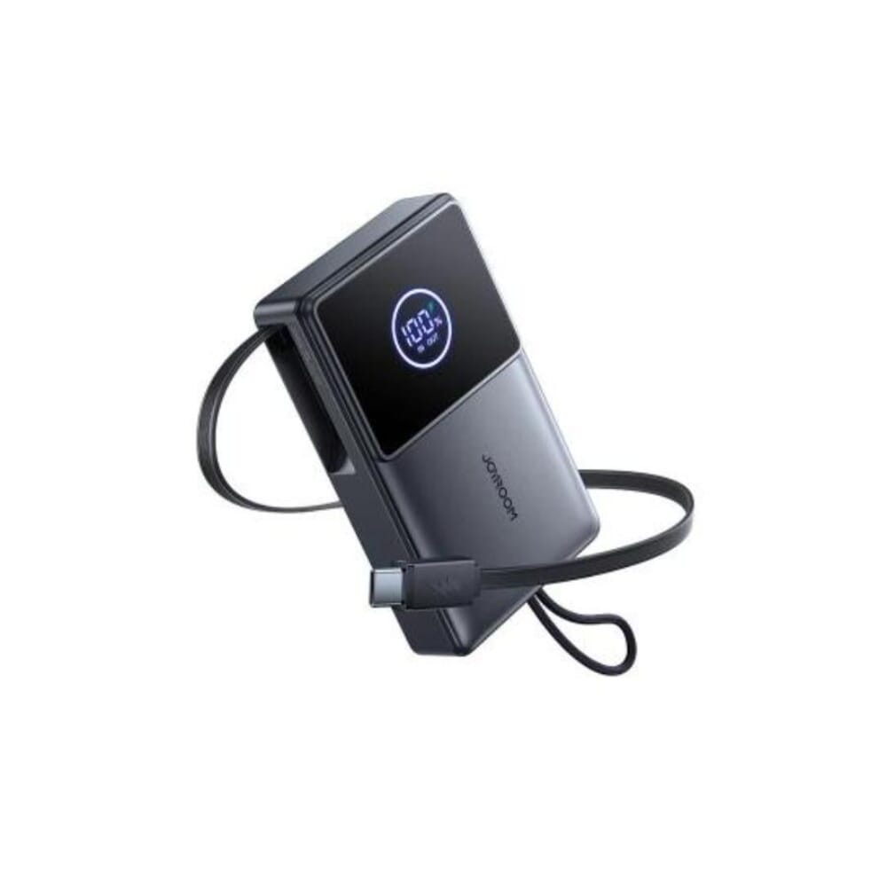 خازن طاقة من جوي رووم قابل للسحب JR-PR1 بسعة 10000 مللي أمبير، شحن سريع 22.5 وات، توصيلة مدمج، لون أسود