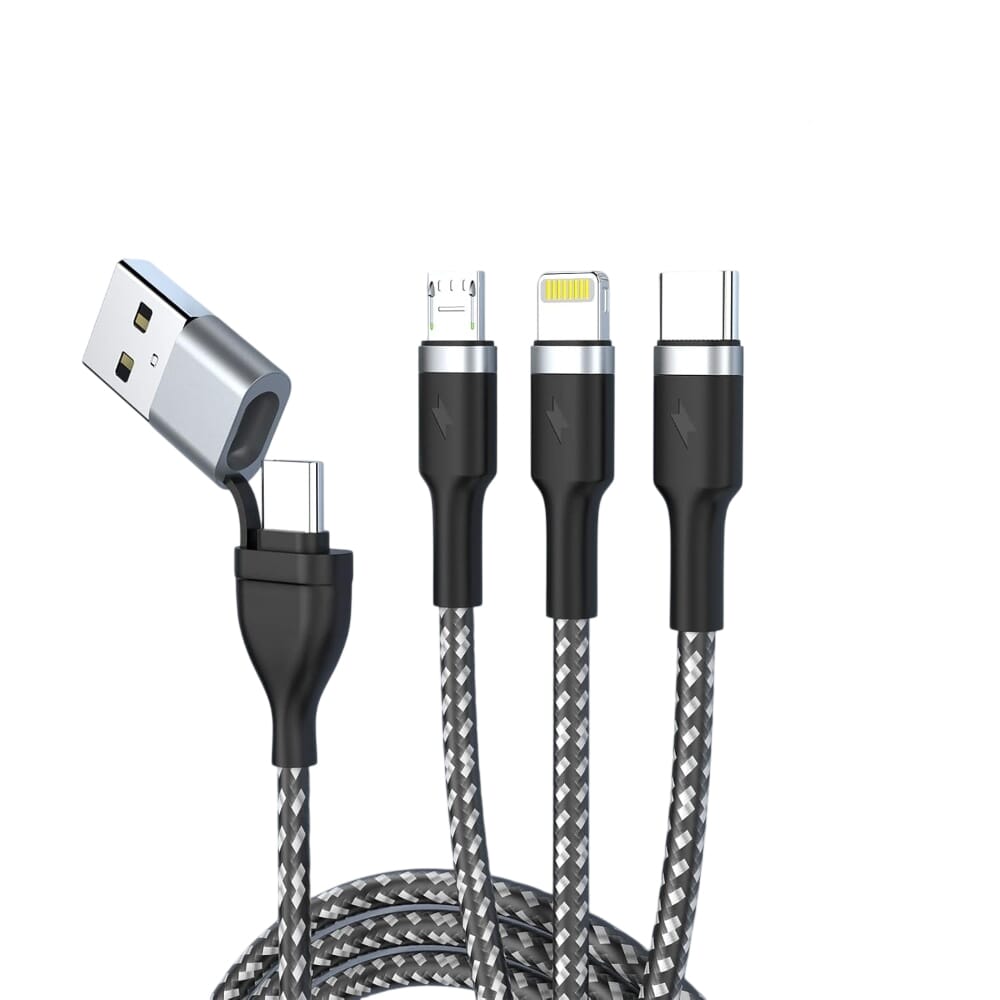 توصيلة شحن من جوي رووم، شحن سريع متعدد 100 وات، 6 أمبير، طول 6 أقدام، متوافق مع منافذ ايفون ويو اس بي سي، مايكرو يو اس بي