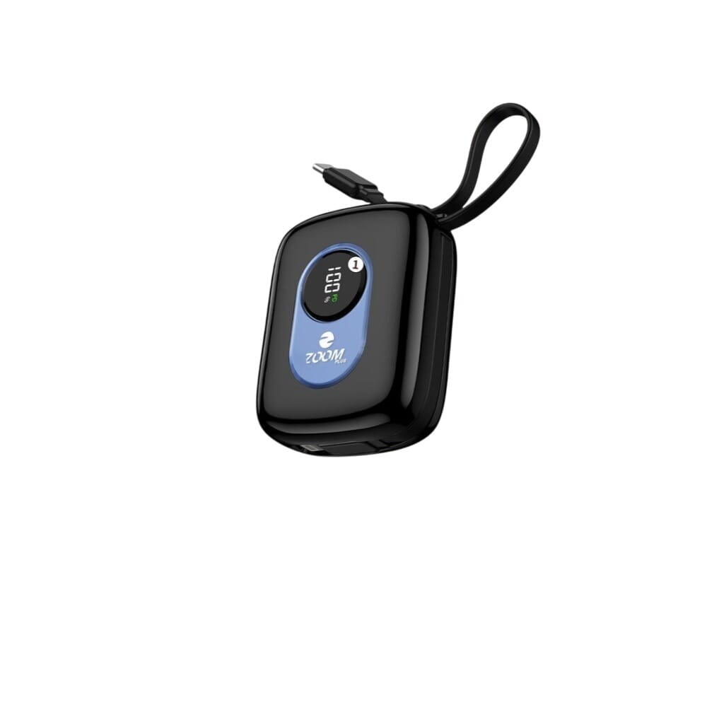 خازن طاقة ميني من زووم بلس كلاسي 10000 مللي أمبير، شحن سريع 22.5 وات، شاشة رقمية، شاحن سفر خفيف الوزن