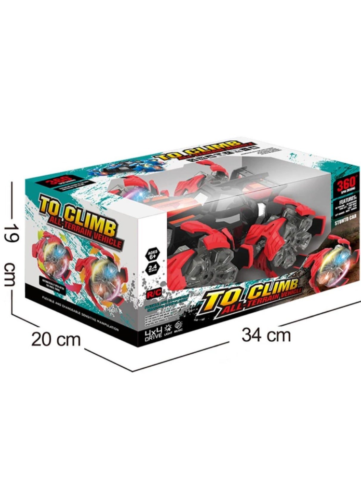  سيارة كهربائية كبيرة مضيئة - اختيار عشوائي أحمر أو ازرق