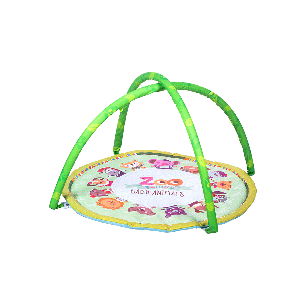 بساط لعب للأطفال بتصميم حديقة الحيوانات - متعدد الألوان