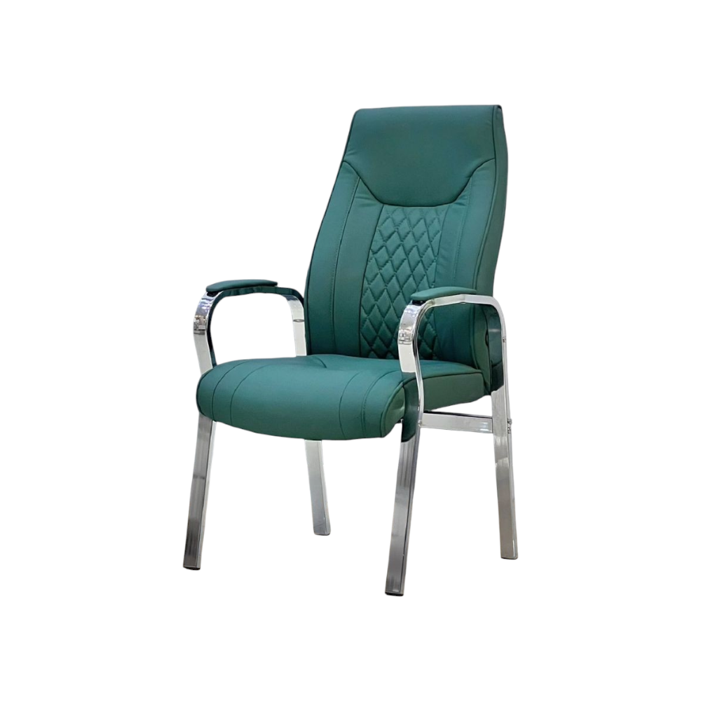 كرسي مكتب جلدي ثابت مريح - أخضر