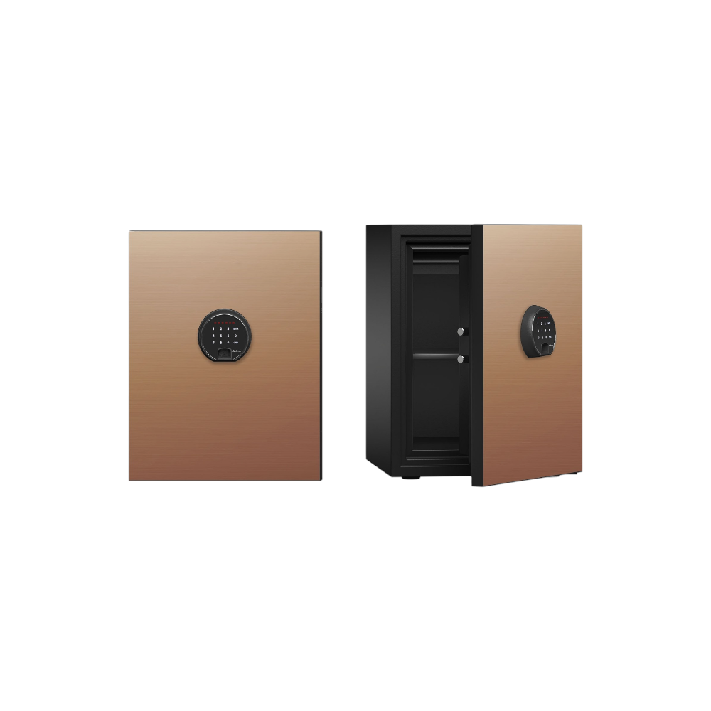 ديبلومات خزنة قفل إلكتروني فاخرة تاتش وبصمة 75 كجم - بني