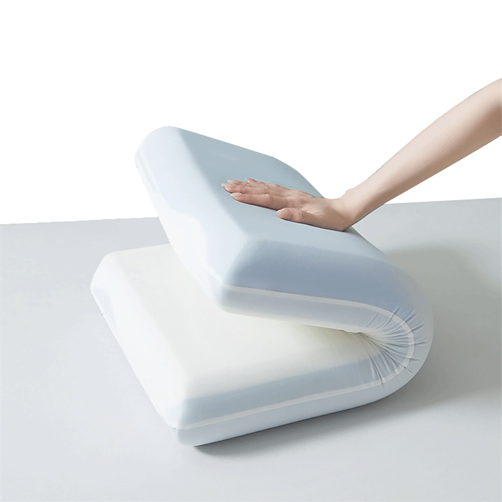 سليب ويل مخدة نوم ميموري فوم مزدوجة الطبقات موديل FP06 - ازرق