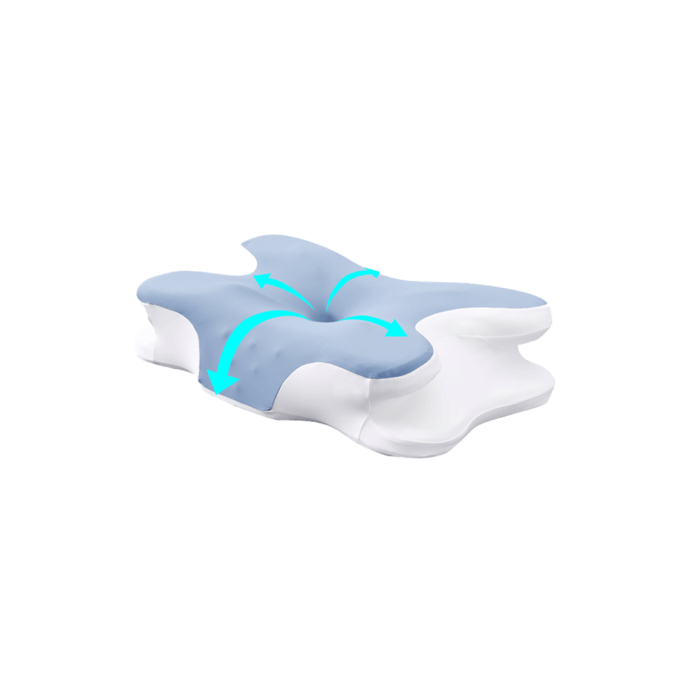 سليب ويل مخدة نوم ميموري فوم بتصميم فراشة موديل FP012 - ازرق