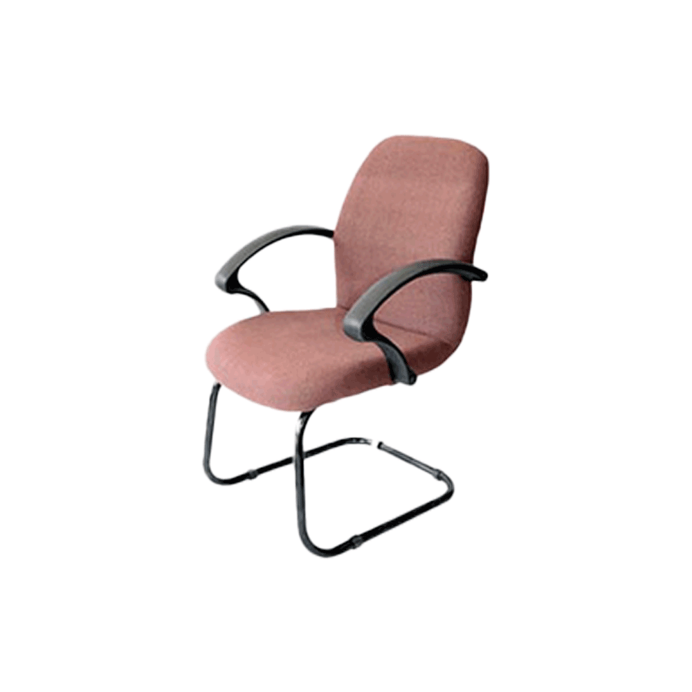 كرسي مكتبي قماش ثابت ظهر وسط موديل AF114 - بني