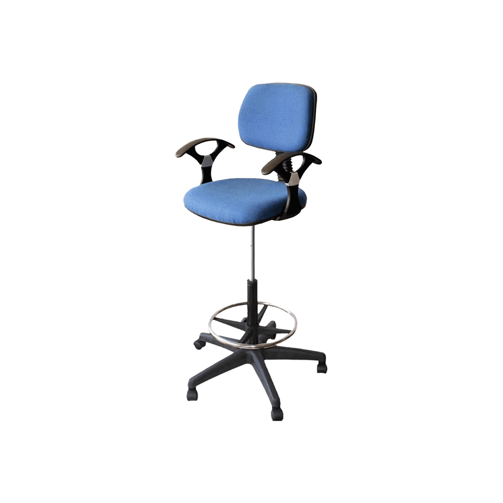 كرسي مكتبي كوانتر دوار ظهر وسط وإرتفاع قابل للتعديل موديل AF150 - ازرق