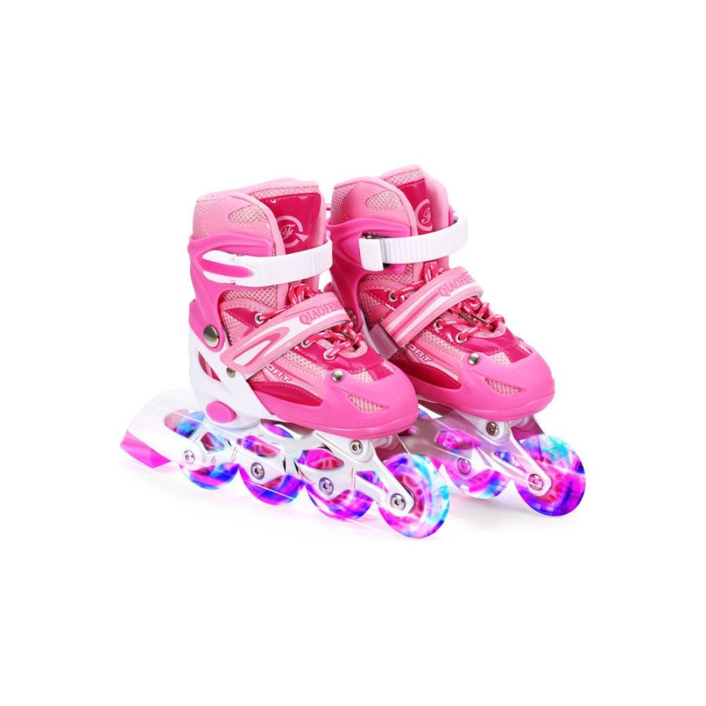 حذاء تزلج بصف واحد مضيء قابل للتعديل مع عجلات مضيئة - 43x10x35 سم 