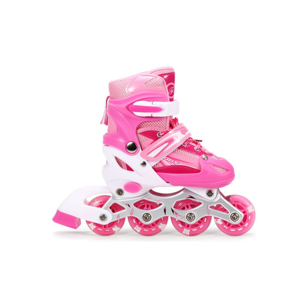 حذاء تزلج بصف واحد مضيء قابل للتعديل مع عجلات مضيئة - 43x10x35 سم 