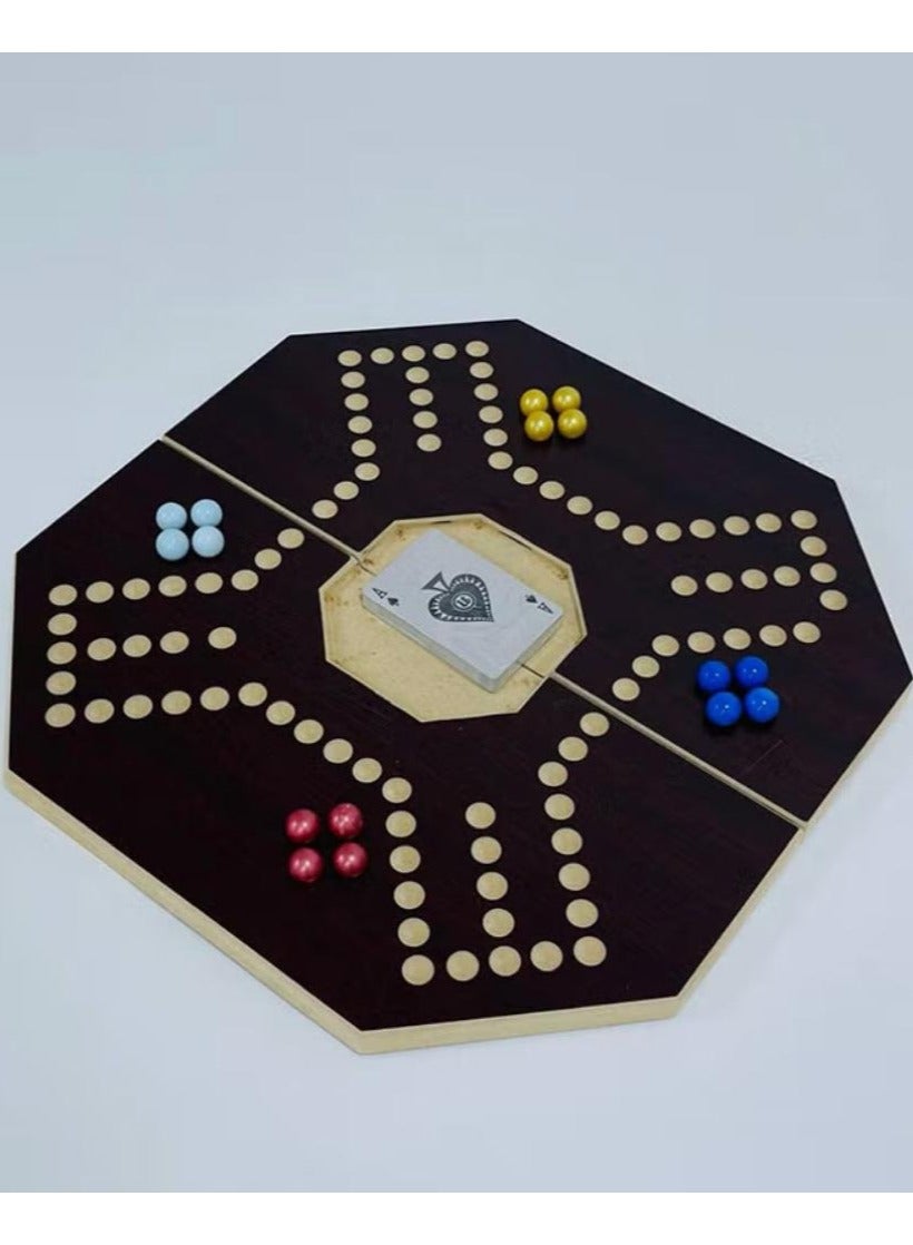 جاكارو لعبة جاكارو ملكي قابلة للطي مع أوراق لعب و 16 حجر رخامي - 40x40 سم