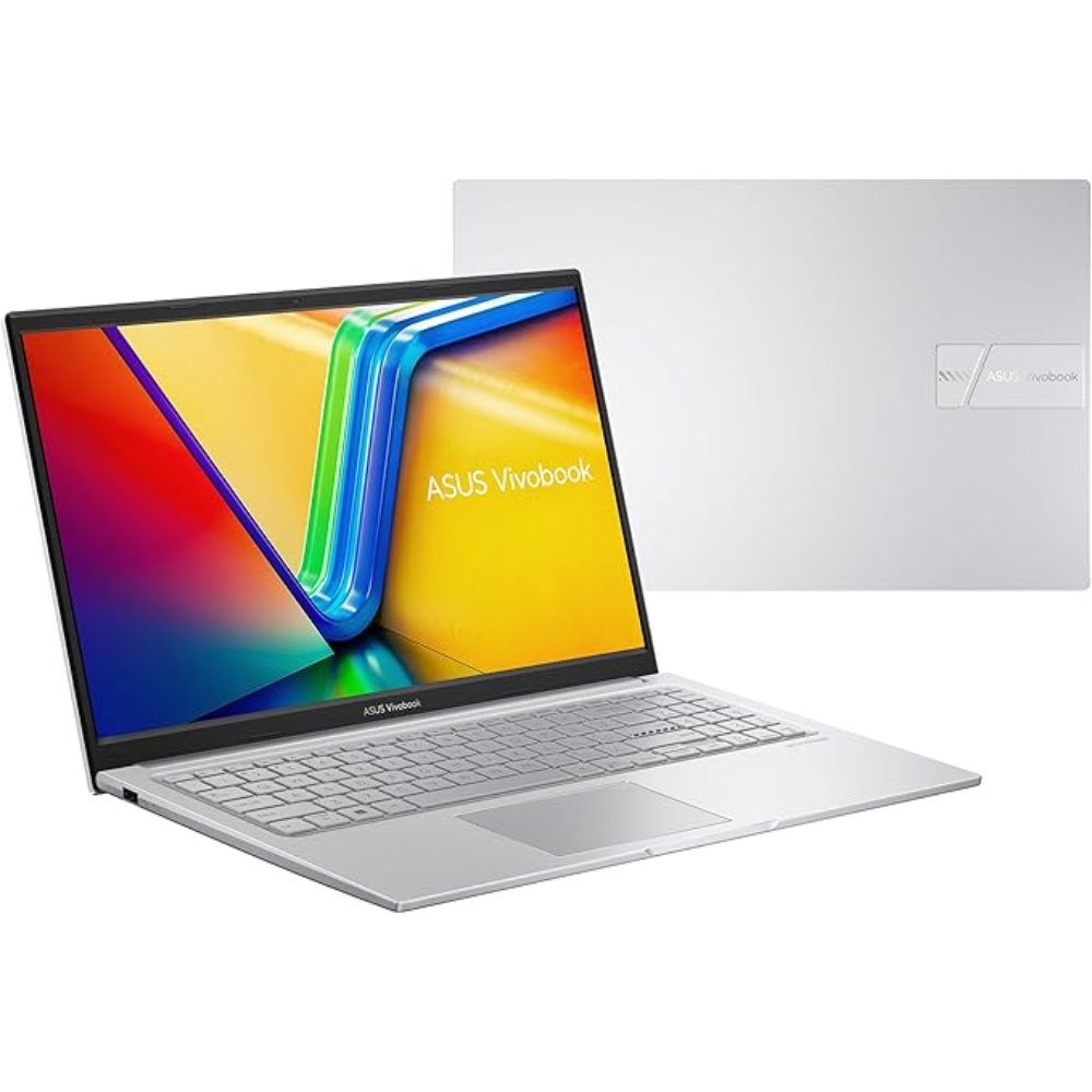 لابتوب ASUS Vivobook 15 X1504VA. المعالج: Intel Core i7-1355U. ذاكرة الوصول العشوائي (RAM): 8 جيجابايت DDR4. التخزين: 512 جيجابايت SSD. الشاشة: LED بحجم 15.6 بوصة ودقة FHD. يتميز بتصميم أنيق ومفصلة مسطحة بزاوية 180 درجة لسهولة الاستخدام.
