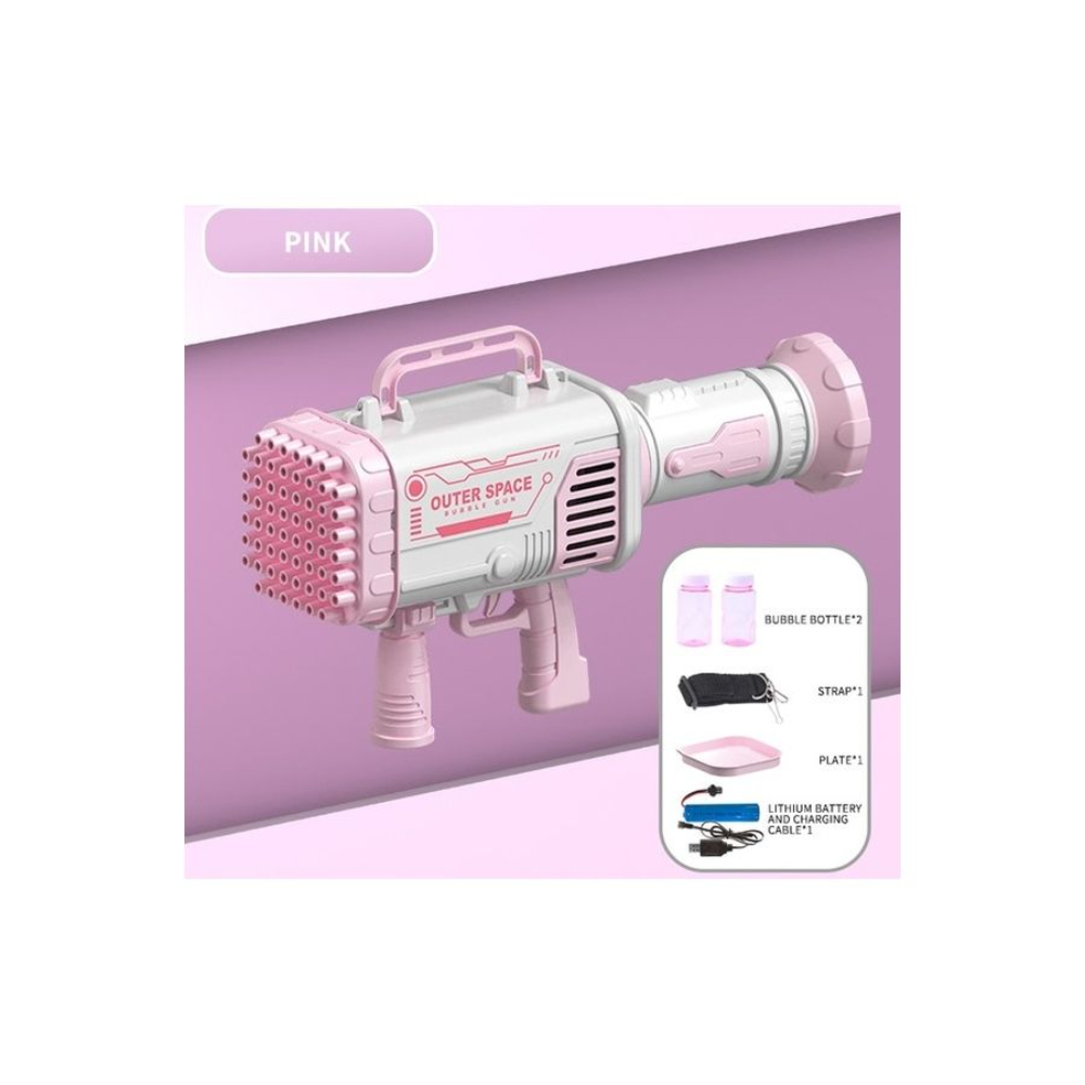 موكوم لعبة مسدس فقاعات أوتوماتيكي ب60 فتحة موديل M365 - وردي