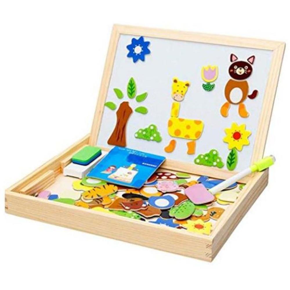  لوح رسم مغناطيسي خشبي متعدد الاستخدامات