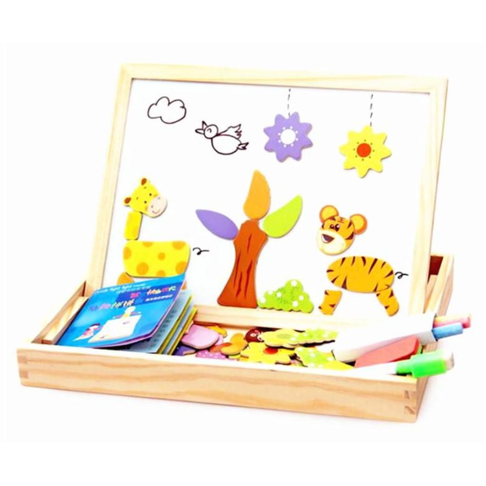  لوح رسم مغناطيسي خشبي متعدد الاستخدامات