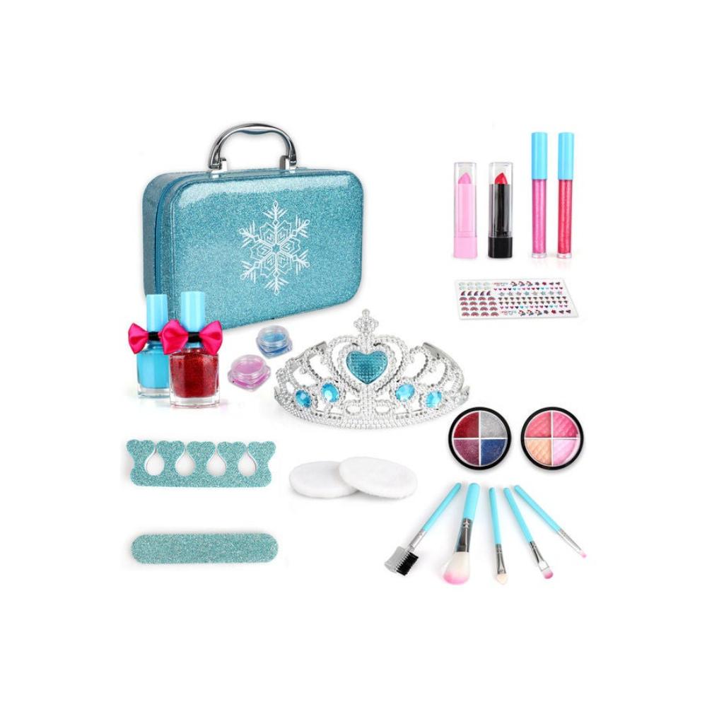  طقم مكياج للأطفال مع حقيبة للتخزين - 14 قطعة