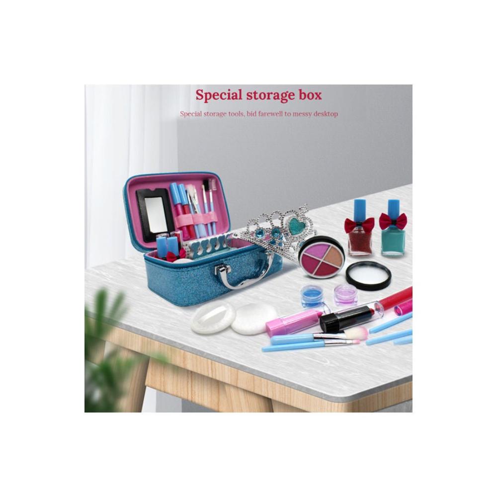  طقم مكياج للأطفال مع حقيبة للتخزين - 14 قطعة