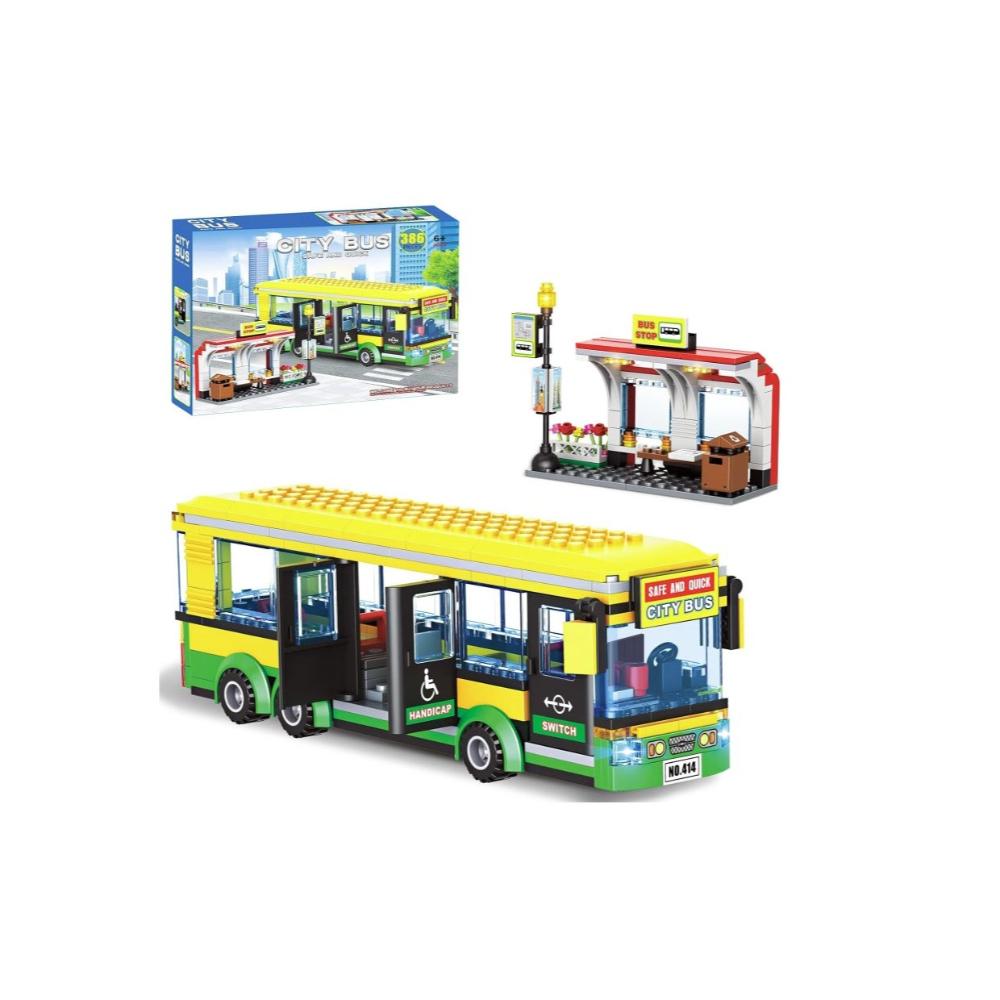 لعبة مرح مجموعة بناء محطة حافلات للأطفال