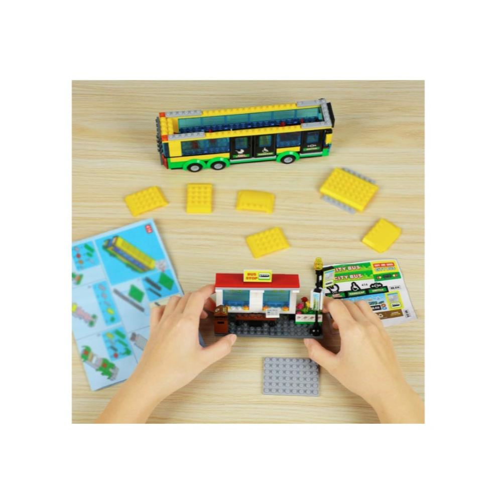 لعبة مرح مجموعة بناء محطة حافلات للأطفال