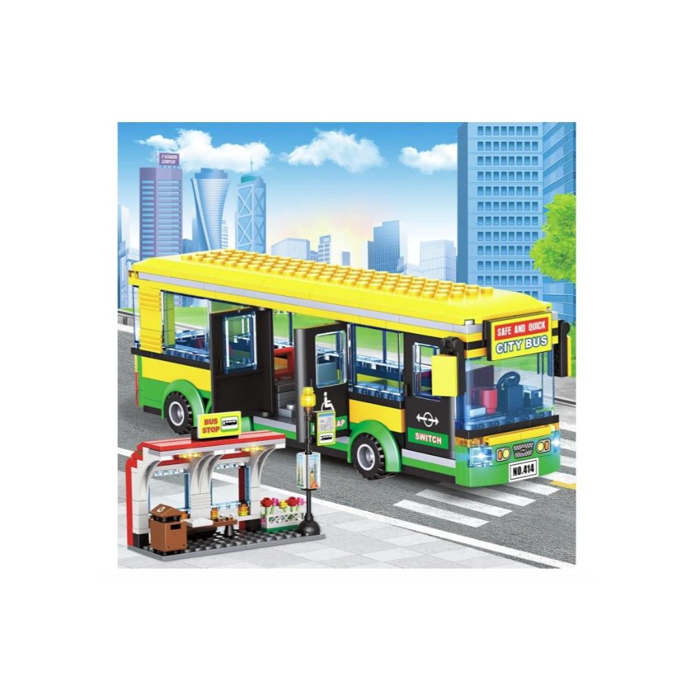 لعبة مرح مجموعة بناء محطة حافلات للأطفال