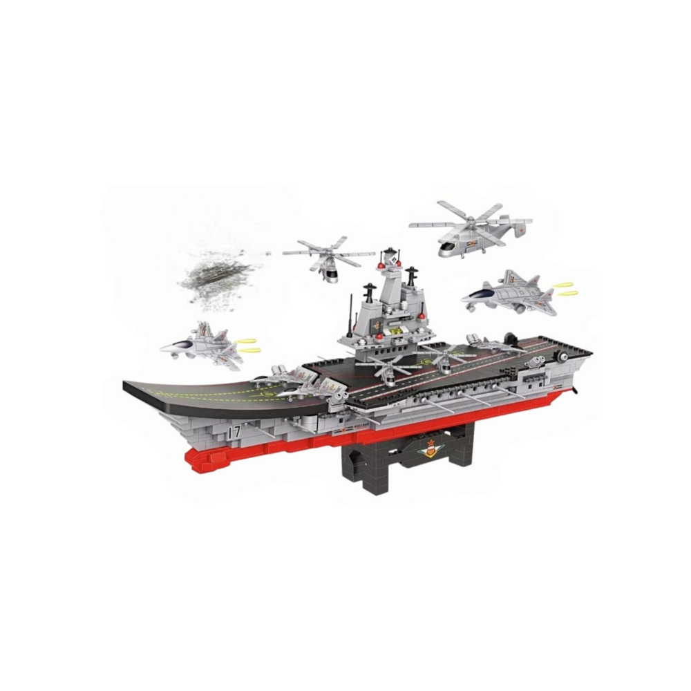 لعبة مرح مكعبات بناء سفينة حاملة طائرات عسكرية 1191 قطعة - موديل 7767