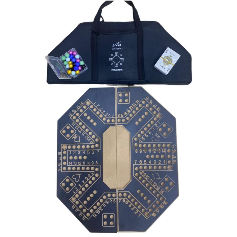 لعبة مرح لعبة جاكارو خشبية قوية 6 لاعبين مع شنطة فاخرة - 45×55 سم