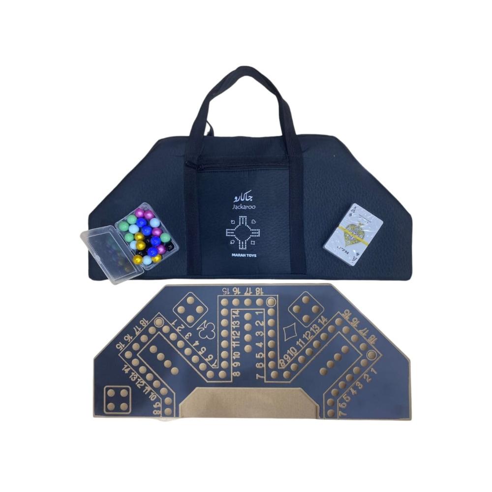 لعبة مرح لعبة جاكارو خشبية قوية 6 لاعبين مع شنطة فاخرة - 45×55 سم