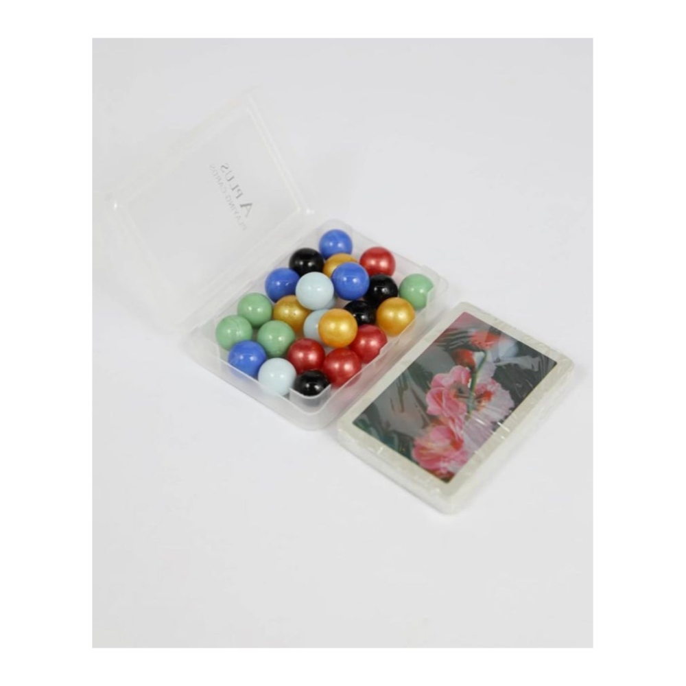 لعبة مرح ملحق جاكارو 6 لاعبين + بطاقات تاسك مع 24 كرة زجاجية فاخرة