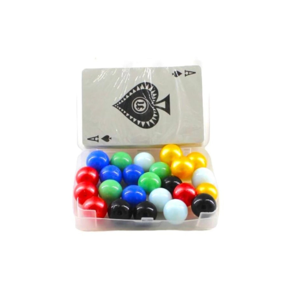 لعبة مرح ملحق جاكارو 6 لاعبين + بطاقات تاسك مع 24 كرة زجاجية فاخرة