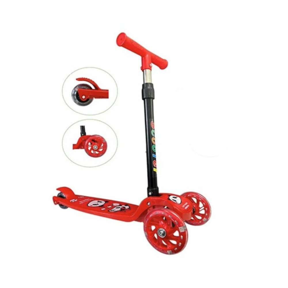 لعبة مرح سكوتر أطفال بثلاث عجلات قابل للطي مع موسيقى وعجلات مضيئة