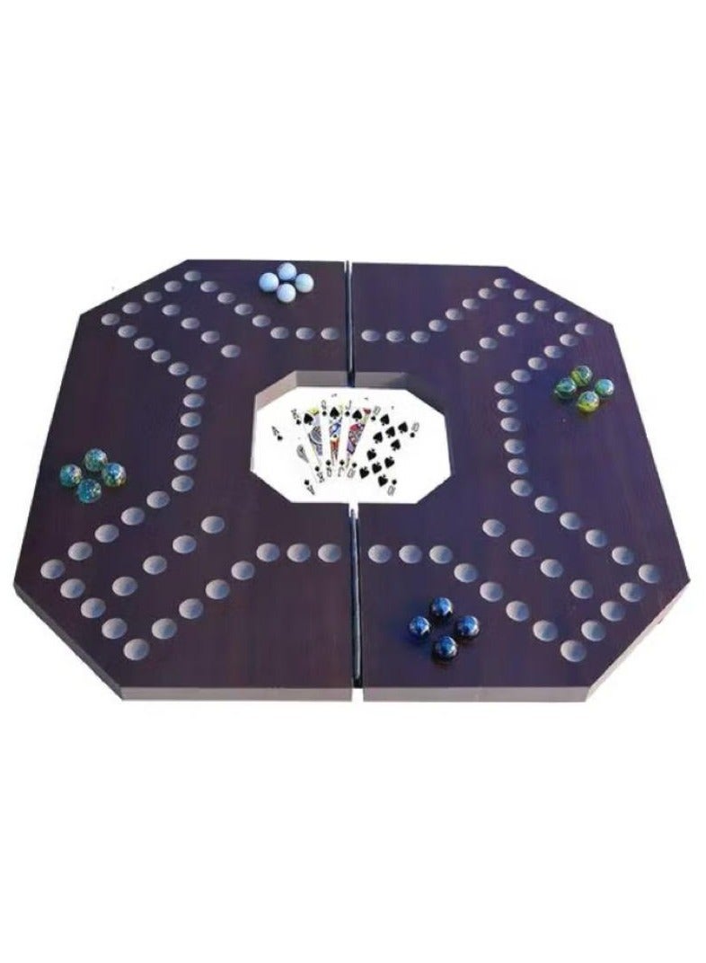 جاكارو لعبة جاكارو ملكي قابلة للطي مع أوراق لعب و 16 حجر رخامي - 40x40 سم