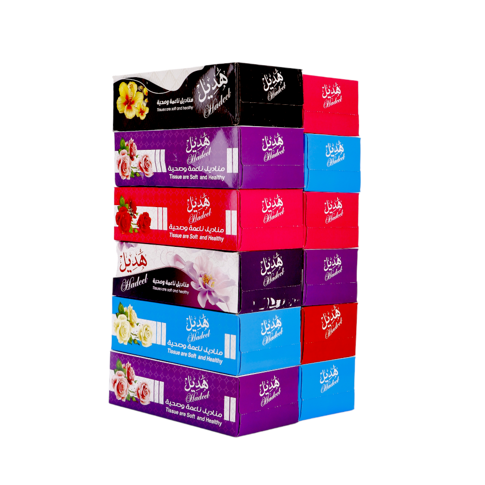كرتون مناديل هديل يحتوي على 12 باكت