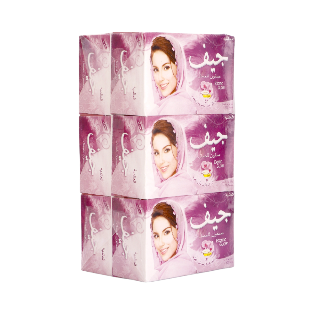 باكت صابون جيف بخلاصة وردة الاوركيدو وزيت بذور العنب 6 قطع