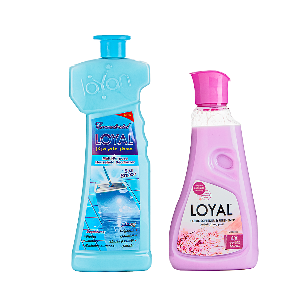 باكج لويال منعم ملابس مركز سوفت بينك 750 مل+ معطرعام مركز برائحة نسيم البحر 700 مل