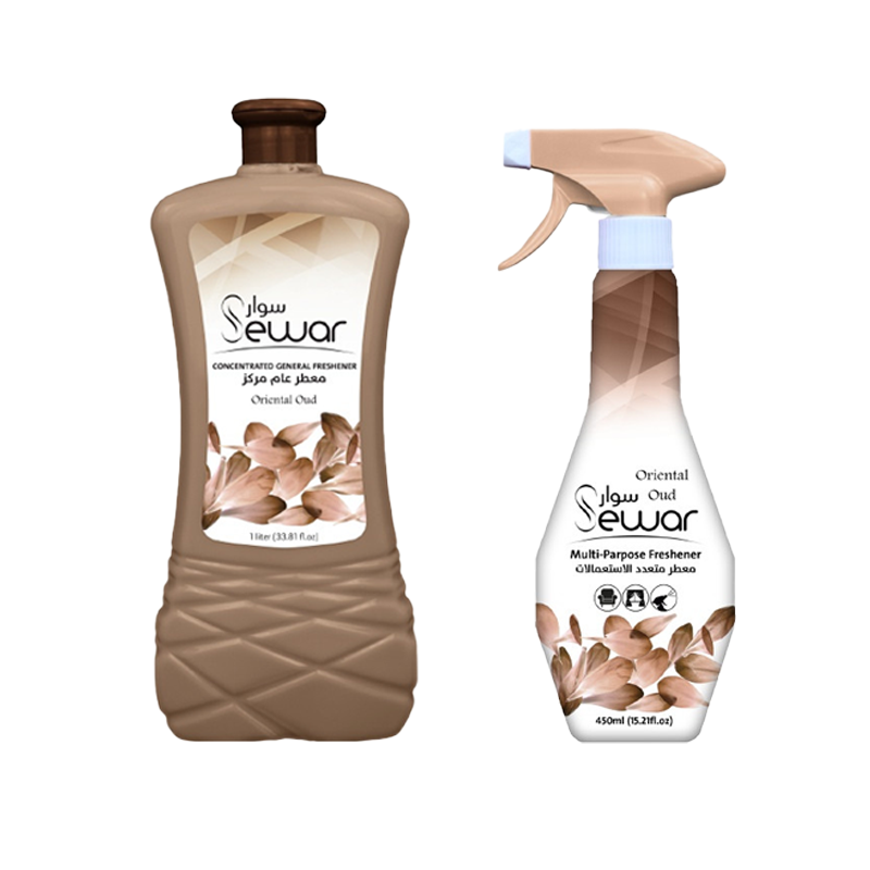 باكج سوار معطر عام مركز برائحة العود الشرقي 1 لتر + معطر جو برائحة العود الشرقي - 450 مل