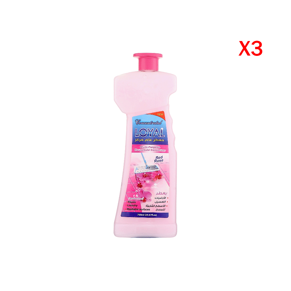 لويال معطر عام مركز برائحة الزهور الحمراء 700 مل - 3 حبات